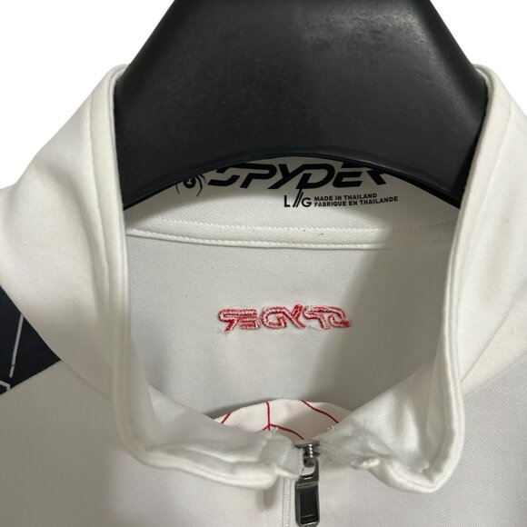 Spyder Men's Size Large Pullover Sweater Half Zip Unique Black White - Picture 4 of 6